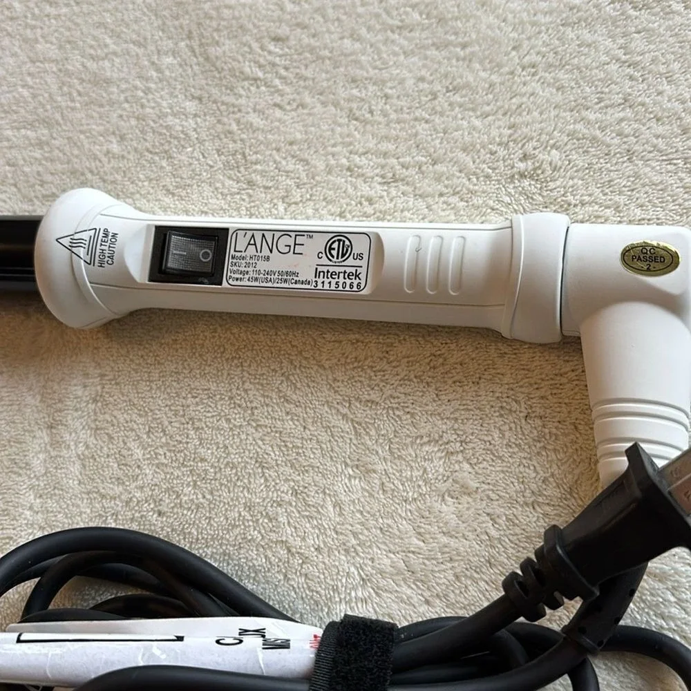 L'ANGE Curling Wand Iron‎ 1” Lange Lustre 32mm Tourmaline Digital White HT015B